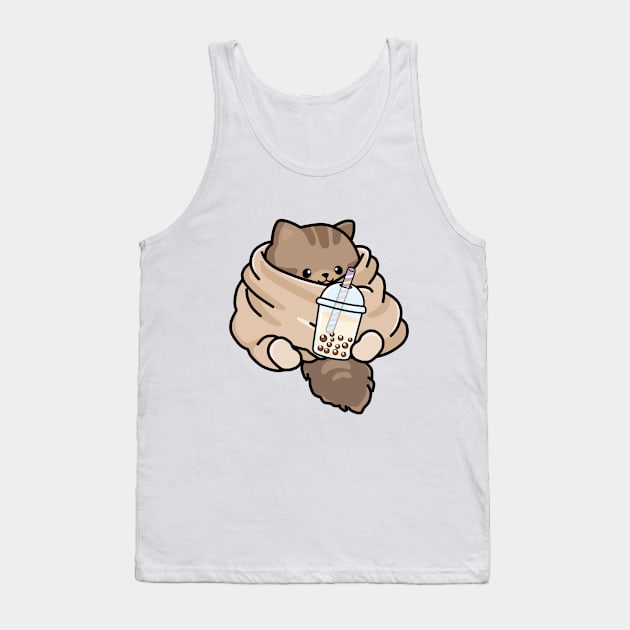 Cozy Kitten Loves Boba! Tank Top by SirBobalot